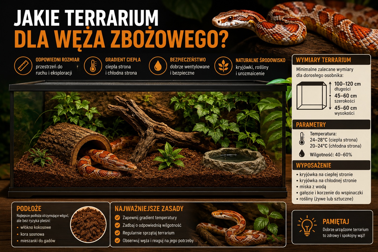 Jakie terrarium dla węża zbożowego