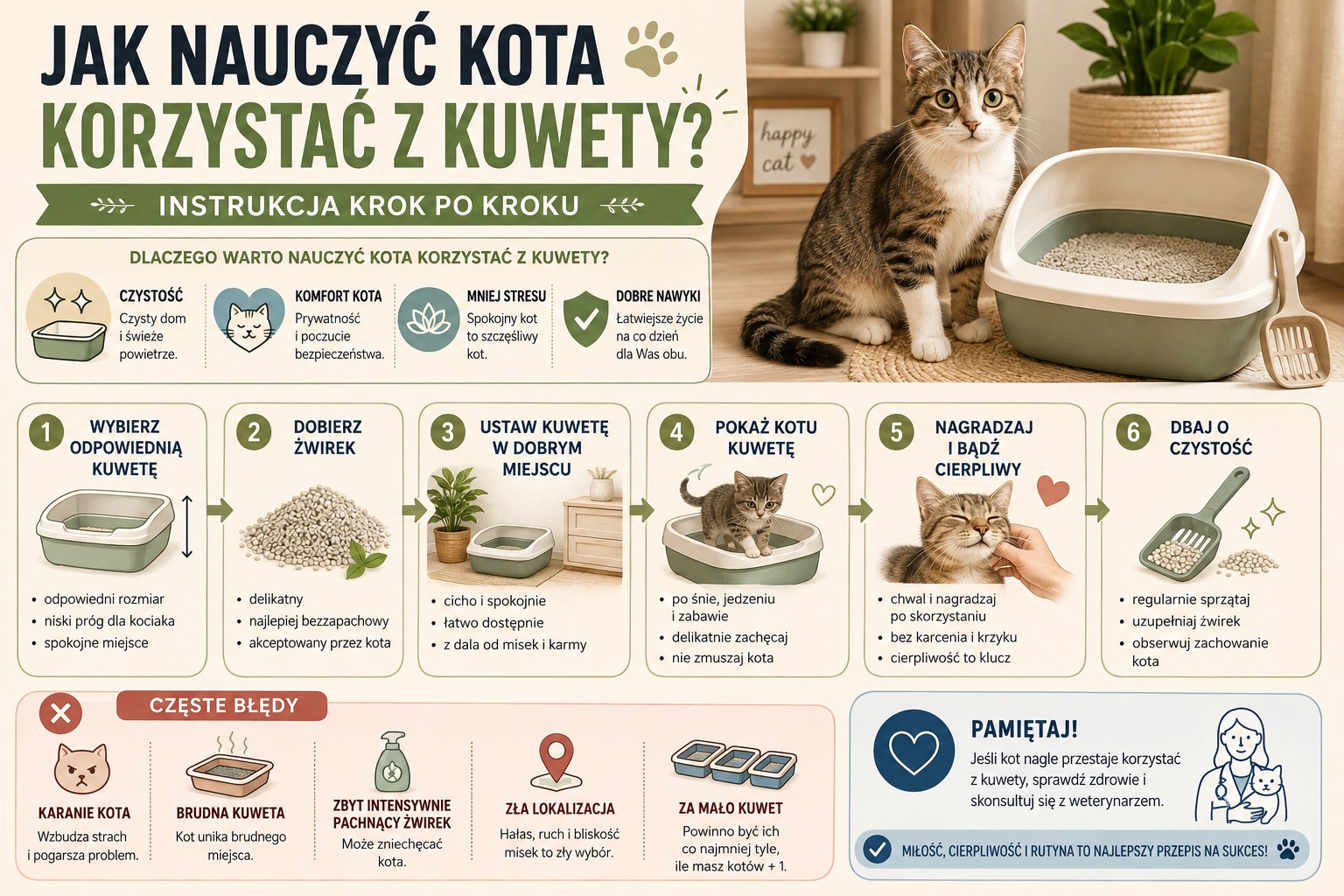 Jak nauczyć kota korzystać z kuwety