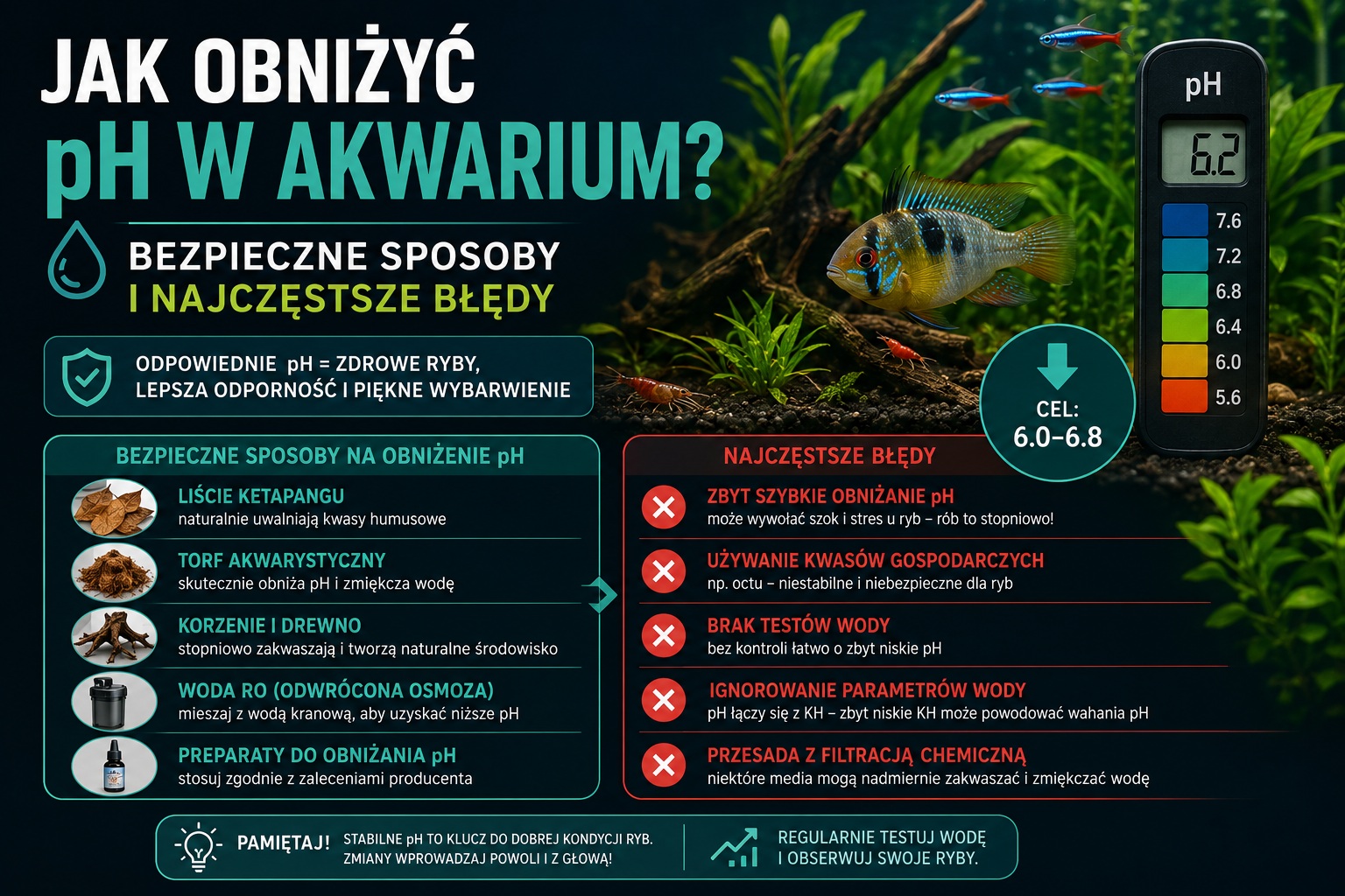 Jak obniżyć pH w akwarium Bezpieczne sposoby i najczęstsze błędy